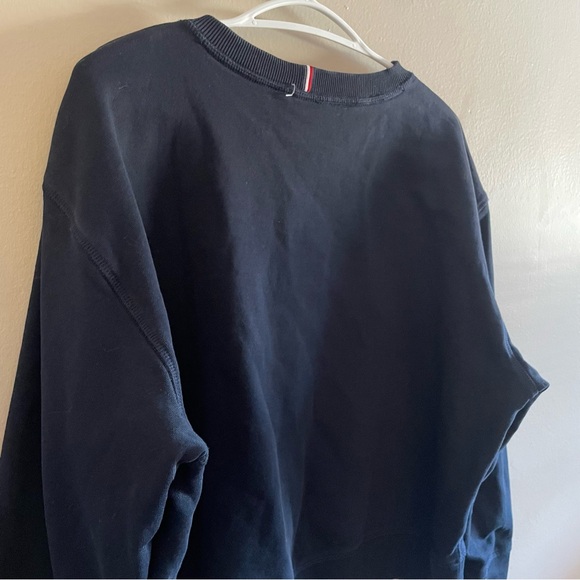 Tommy Hilfiger Navy Drop Shoulder Boxy Cut  Sweatshirt with White Logo - Picture 7 of 12
